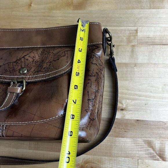 Patricia Nash Tuscania Leather Shoulder Bag Cross Body Purse Signature Map Print - Picture 13 of 15